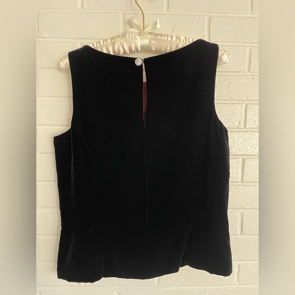 Ann Taylor 3-pieces black velvet pantsuit. Lined. EUC jacket, top and pants. - Picture 3 of 10